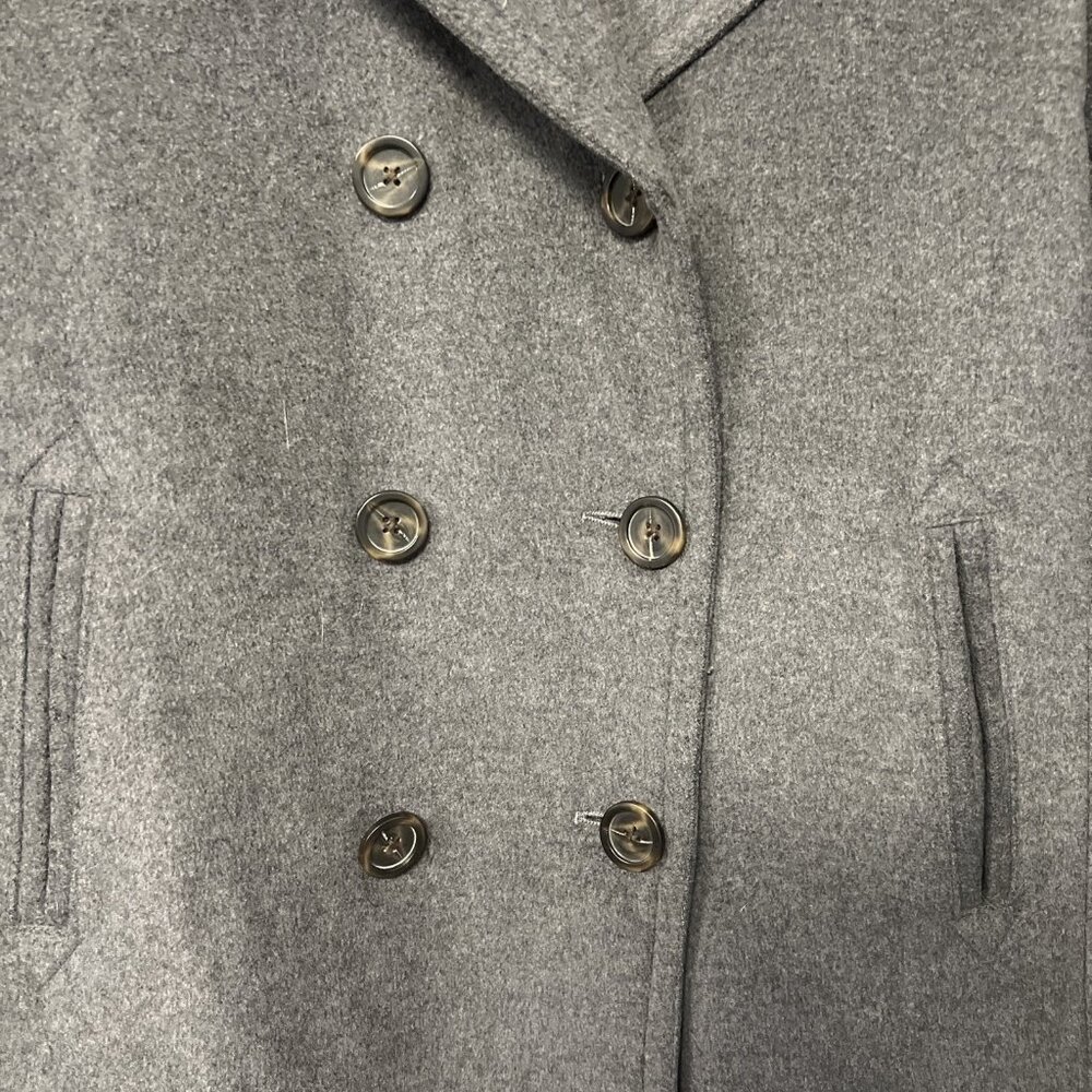 Gap Gray Wool Pea Coat Double Breasted Jacket Medium - Picture 3 of 8